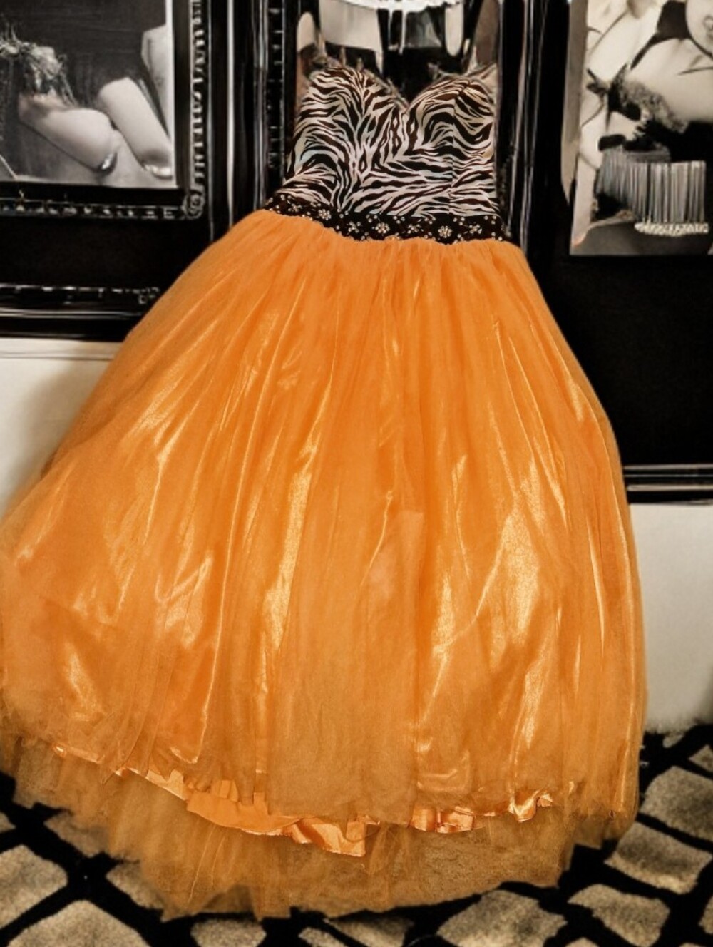🦓🍊 RARE VINTAGE PUNK PRINCESS SHOWSTOPPER — VINTAGE WINK CORSET BALLGOWN 🍊🦓